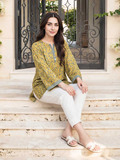 Lawn Texture Kurti- Embroidered (Pret)