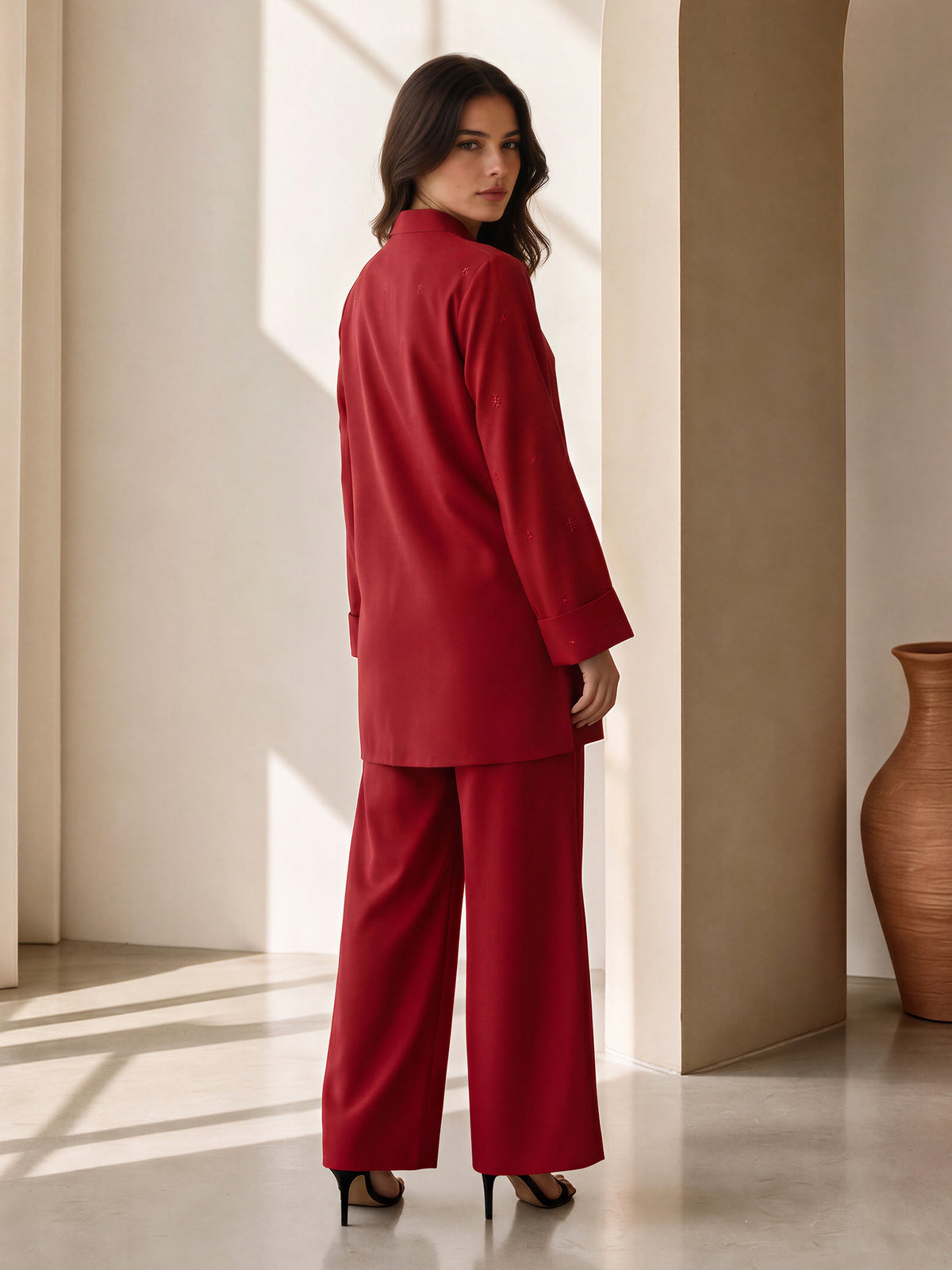 Silk Premium Co-ord Set- Embroidered