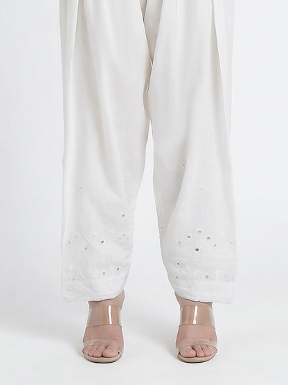 Cambric Shalwar- Embroidered (Pret)