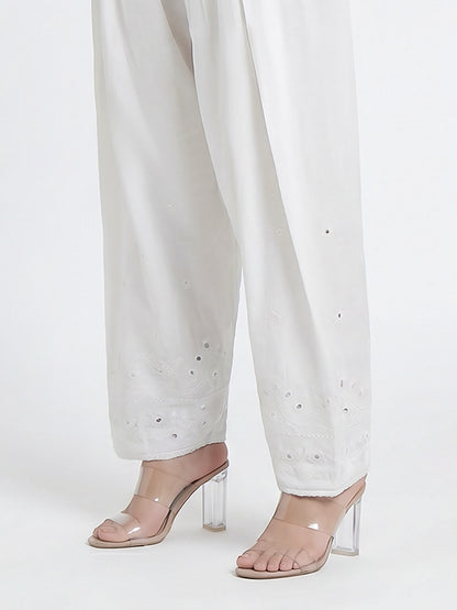 Cambric Shalwar- Embroidered (Pret)