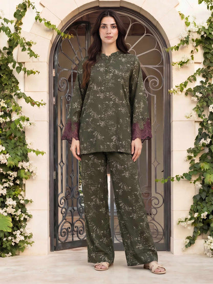 Silk Co-ord set- Embroidered