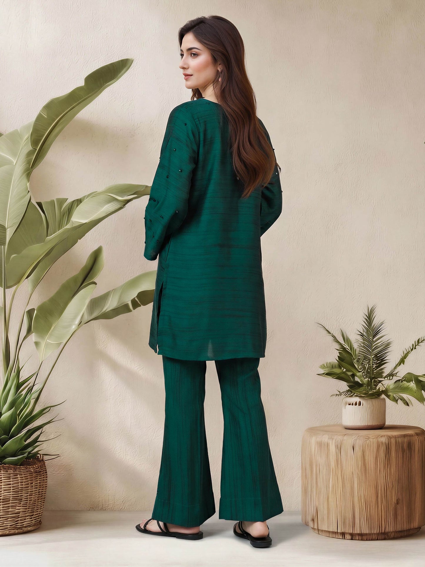2 Piece Silk Suit- Embroidered (Pret)