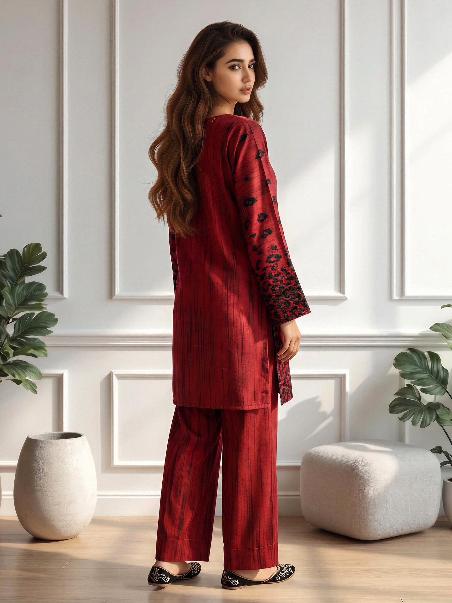 2 Piece Silk Suit- Embroidered (Pret)