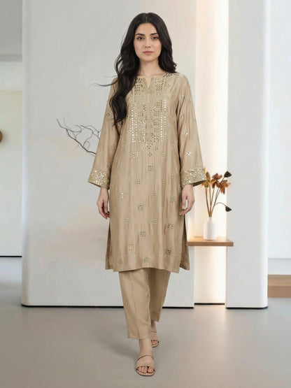 2 Piece Silk Suit-Embroidered (Pret)
