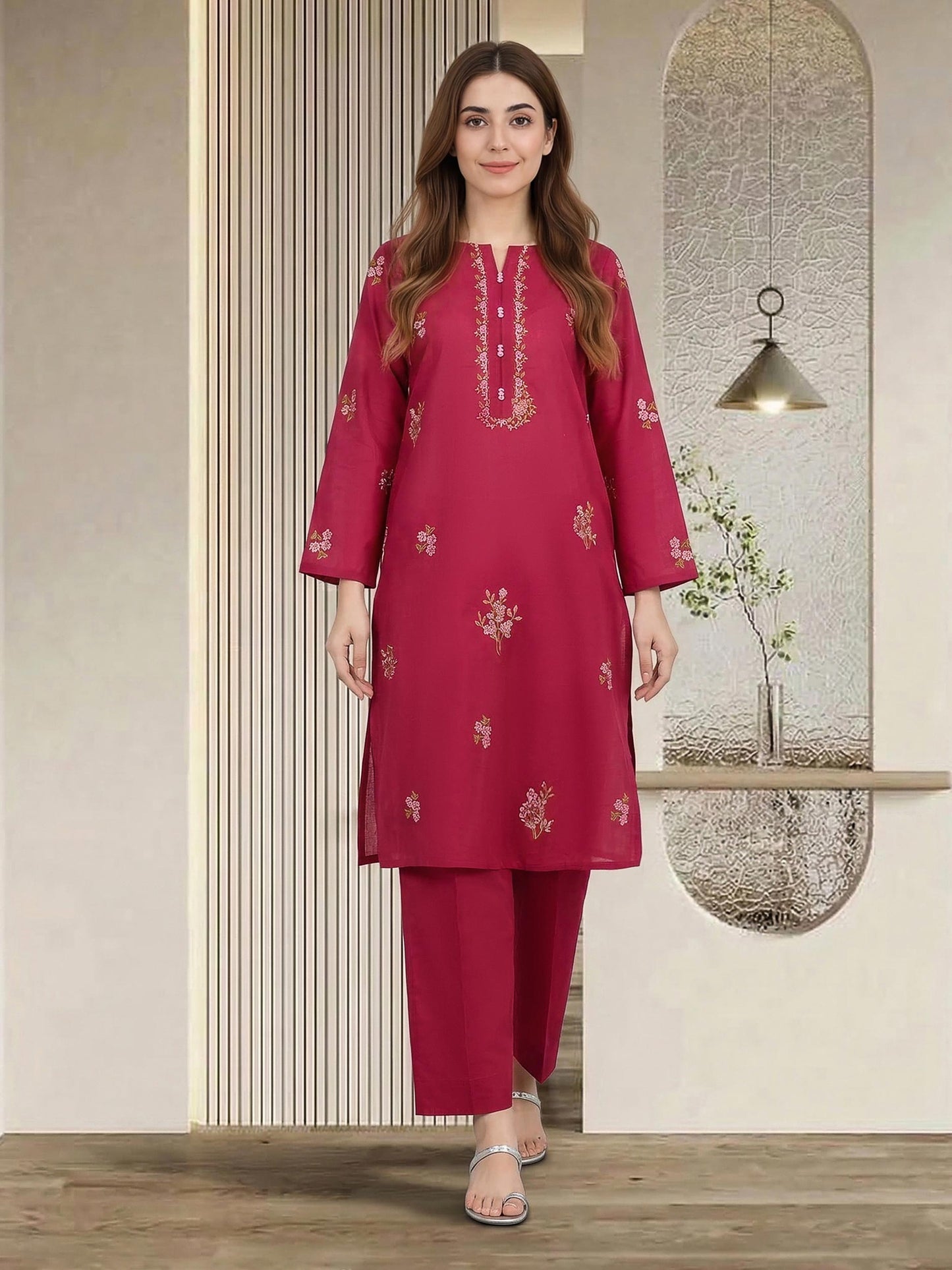 2 Piece Lawn Suit- Embroidered (Pret)
