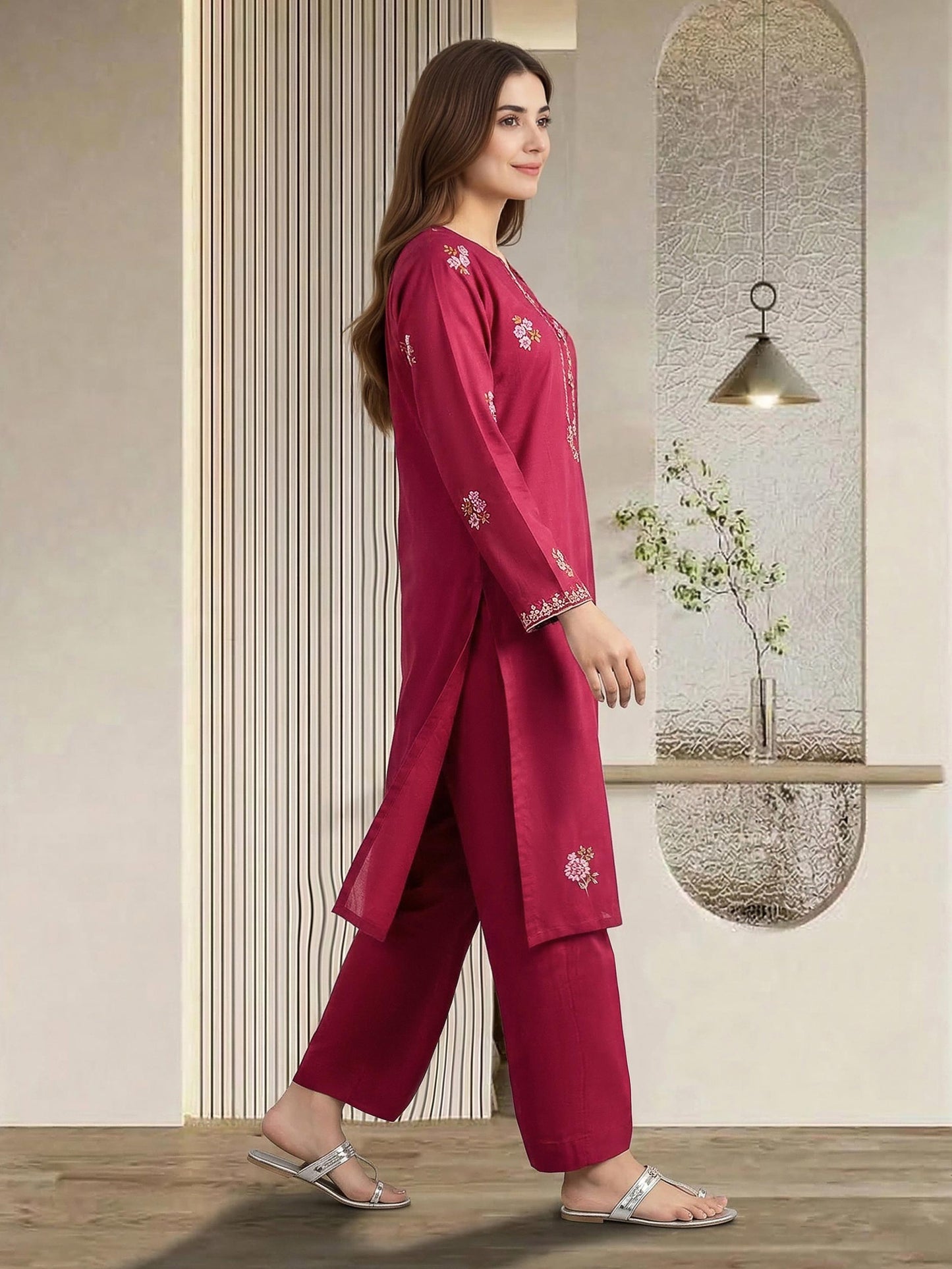 2 Piece Lawn Suit- Embroidered (Pret)