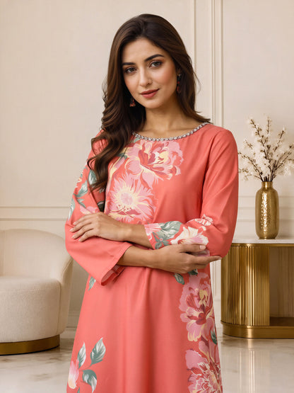 2 Piece Silk Suit- Embellished (Pret)