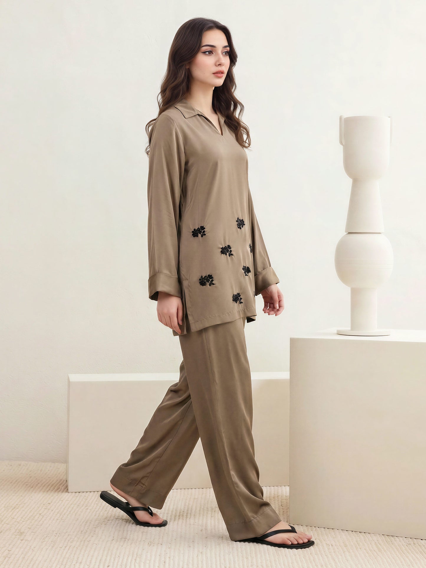Silk Co-ord Set- Embellished