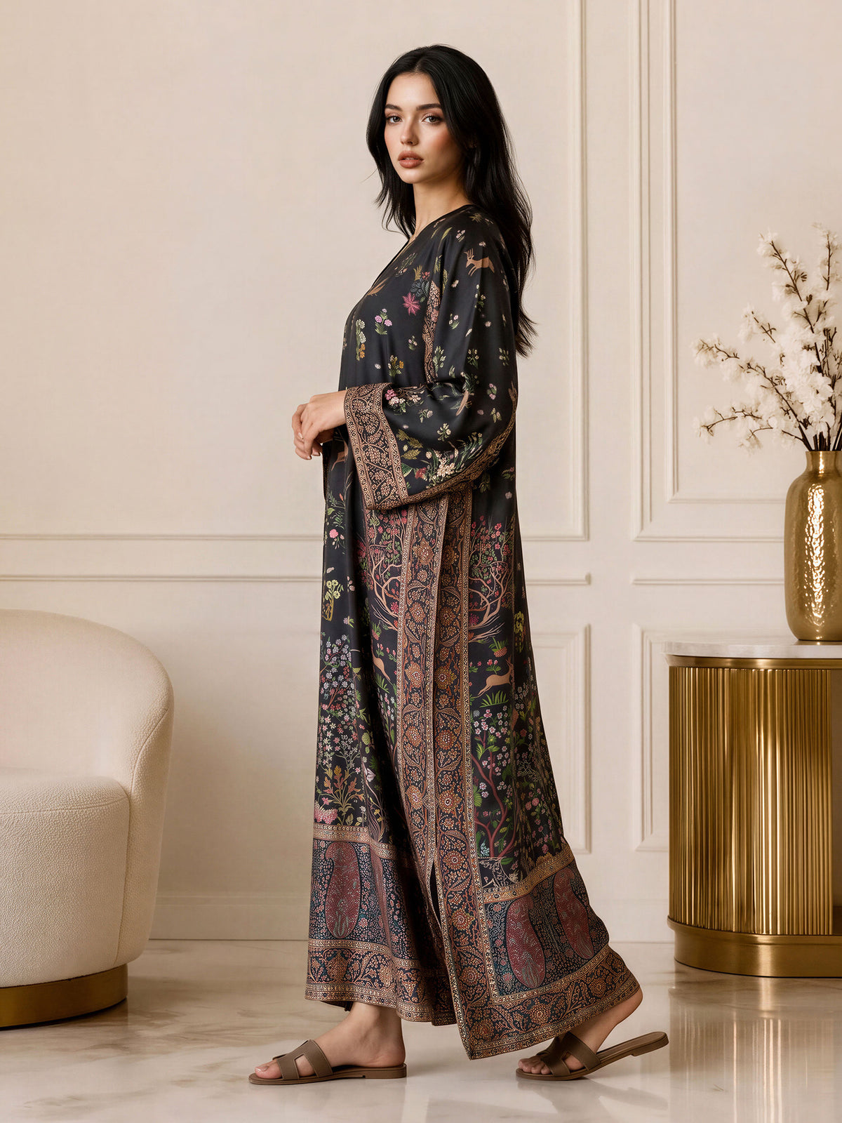 Silk Kaftan- Embellished (Pret)
