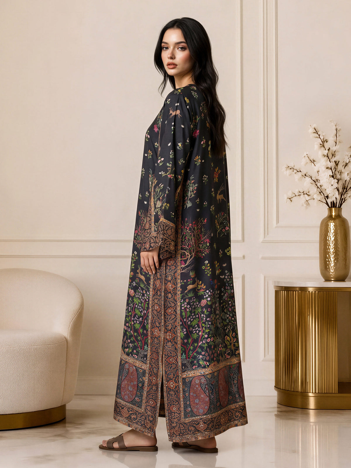 Silk Kaftan- Embellished (Pret)