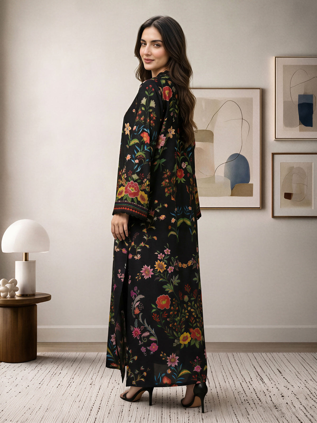 Silk Kaftan- Embellished (Pret)