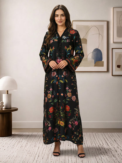 Silk Kaftan- Embellished (Pret)