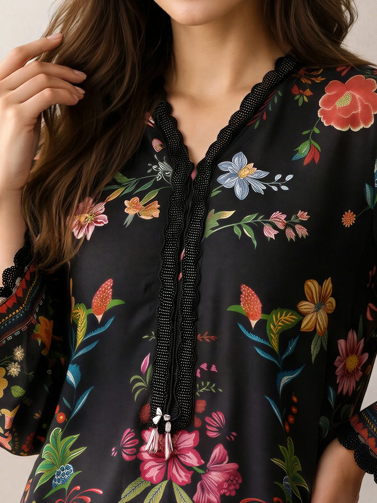 Silk Kaftan- Embellished (Pret)