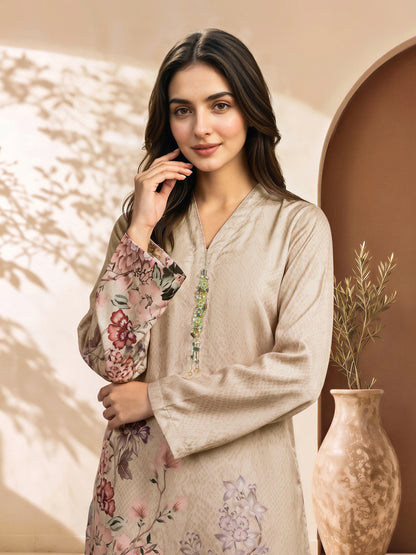 2 Piece Silk Suit- Embellished (Pret)