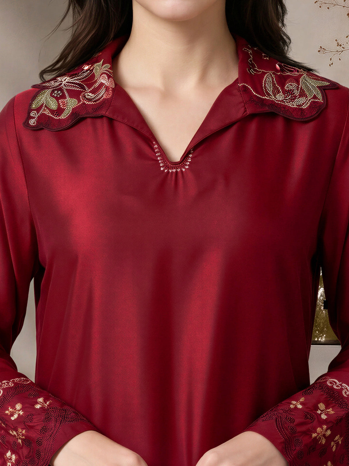 2 Piece Silk Suit- Embroidered (Pret)