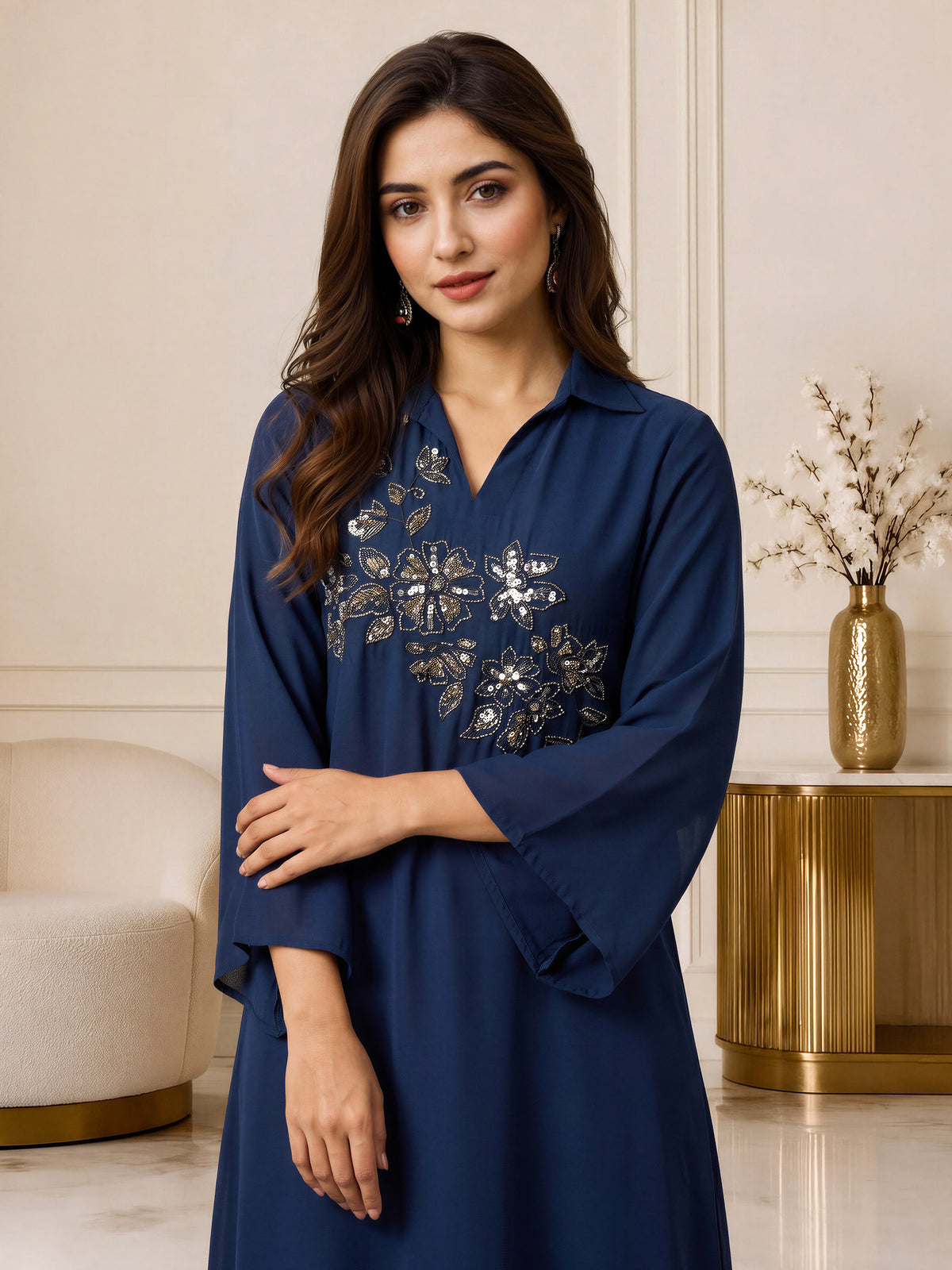 2 Piece Silk Suit- Embroidered (Pret)