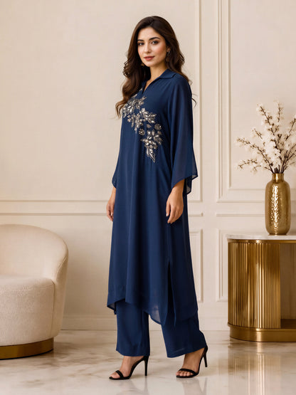 2 Piece Silk Suit- Embroidered (Pret)