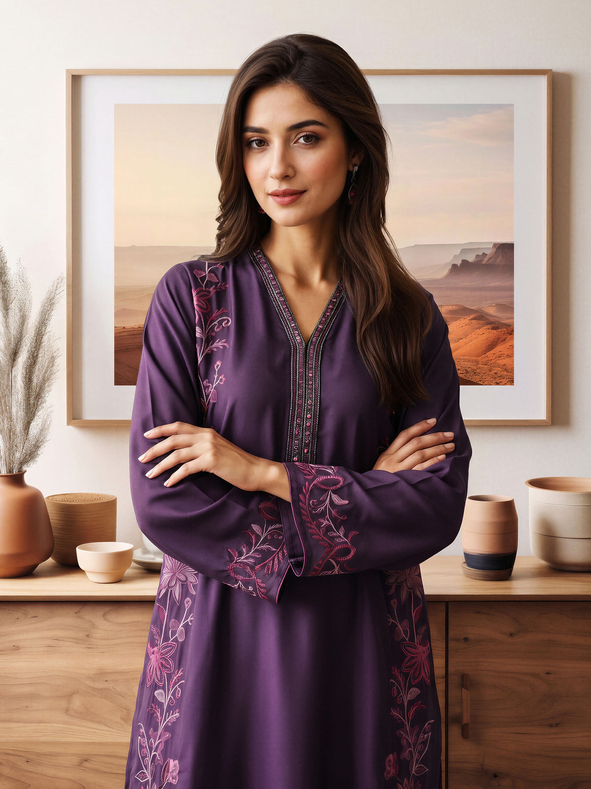 2 Piece Silk Suit- Embroidered (Pret)