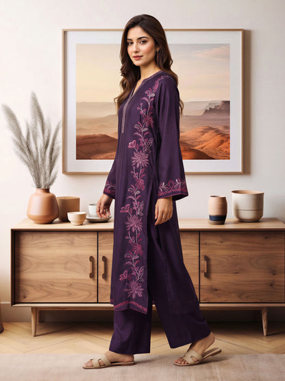 2 Piece Silk Suit- Embroidered (Pret)