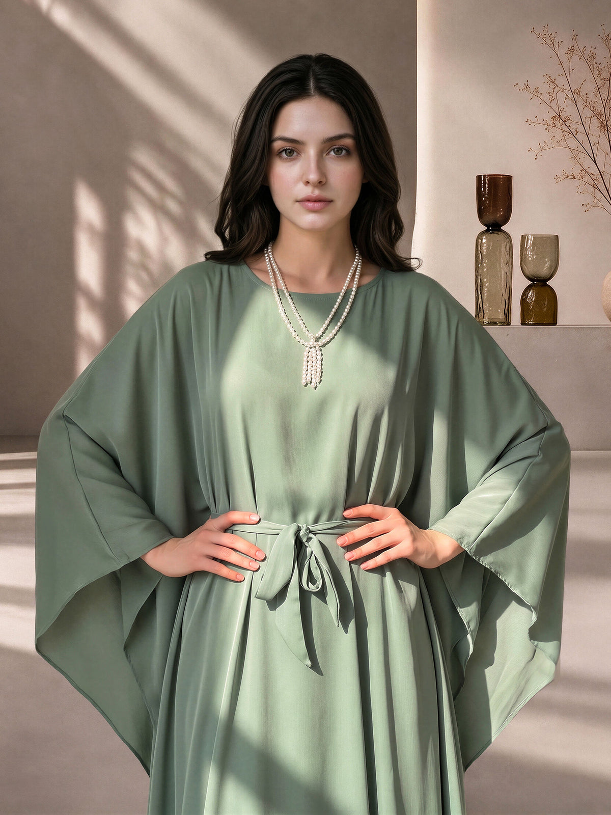 2 Piece Premium Silk Kaftan Suit (Pret)