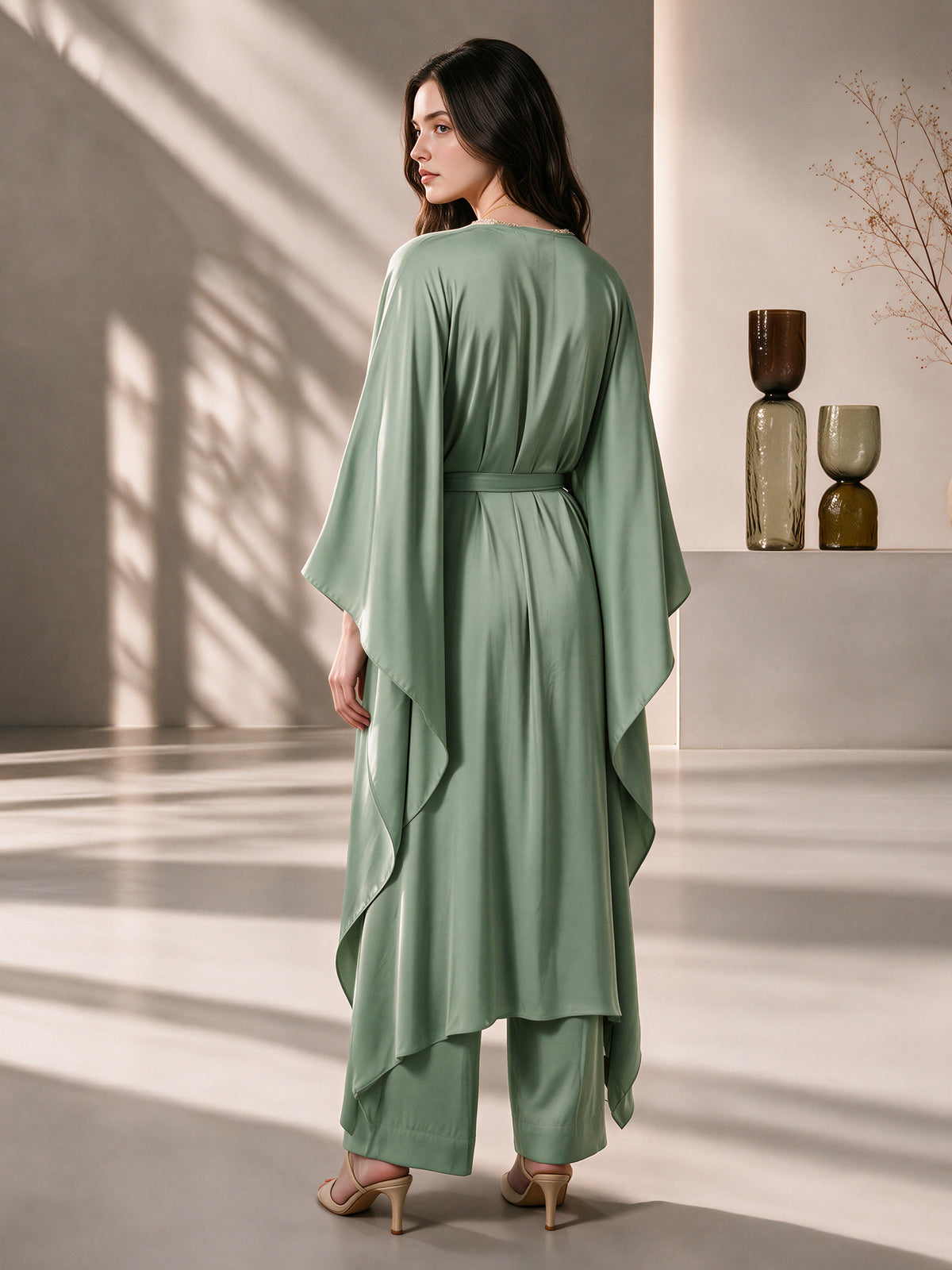 2 Piece Premium Silk Kaftan Suit (Pret)