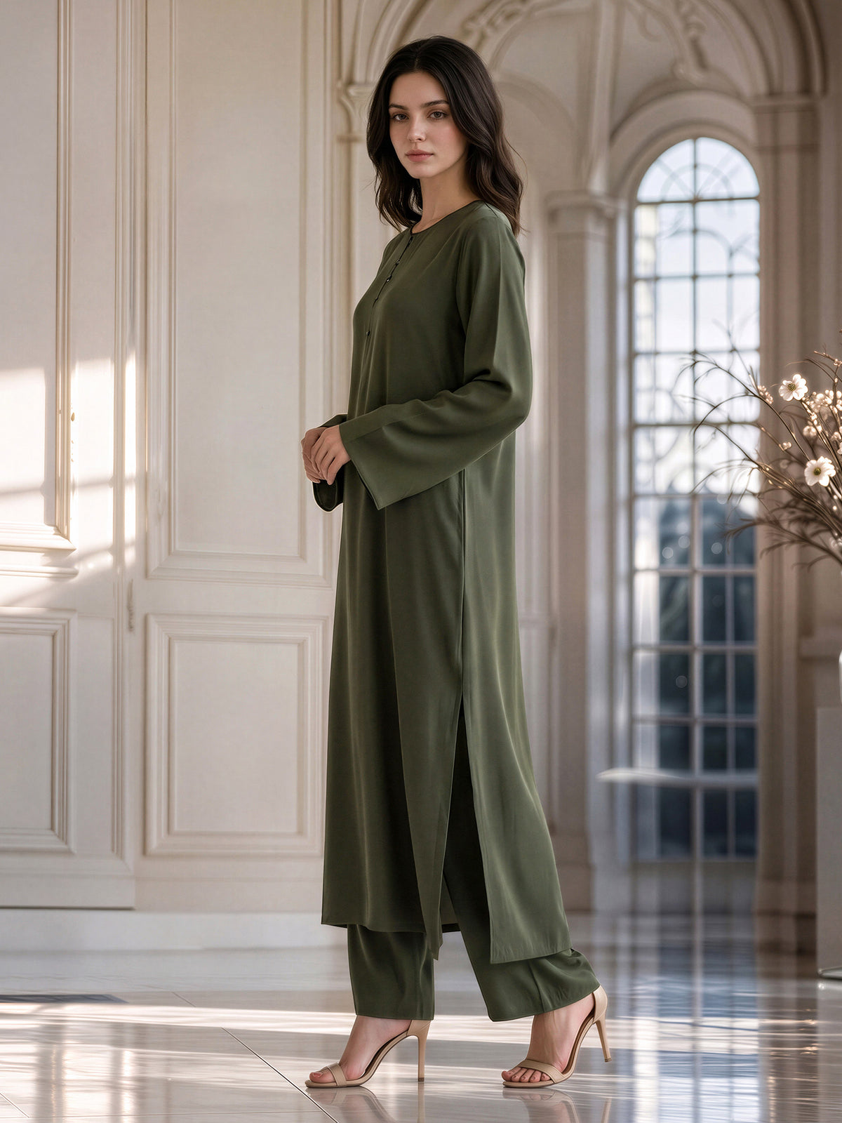 2 Piece Silk Texture Suit (Pret)