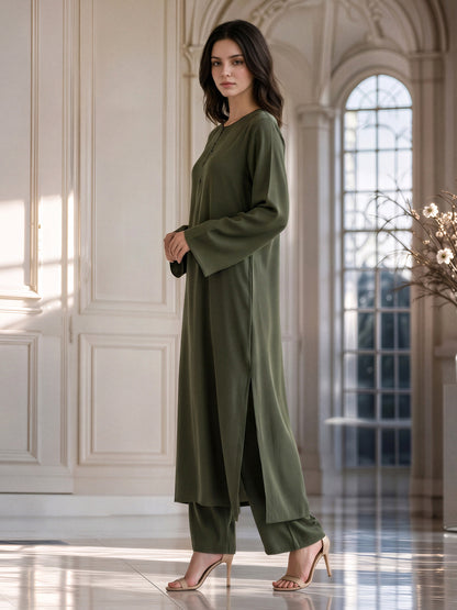 2 Piece Silk Texture Suit (Pret)