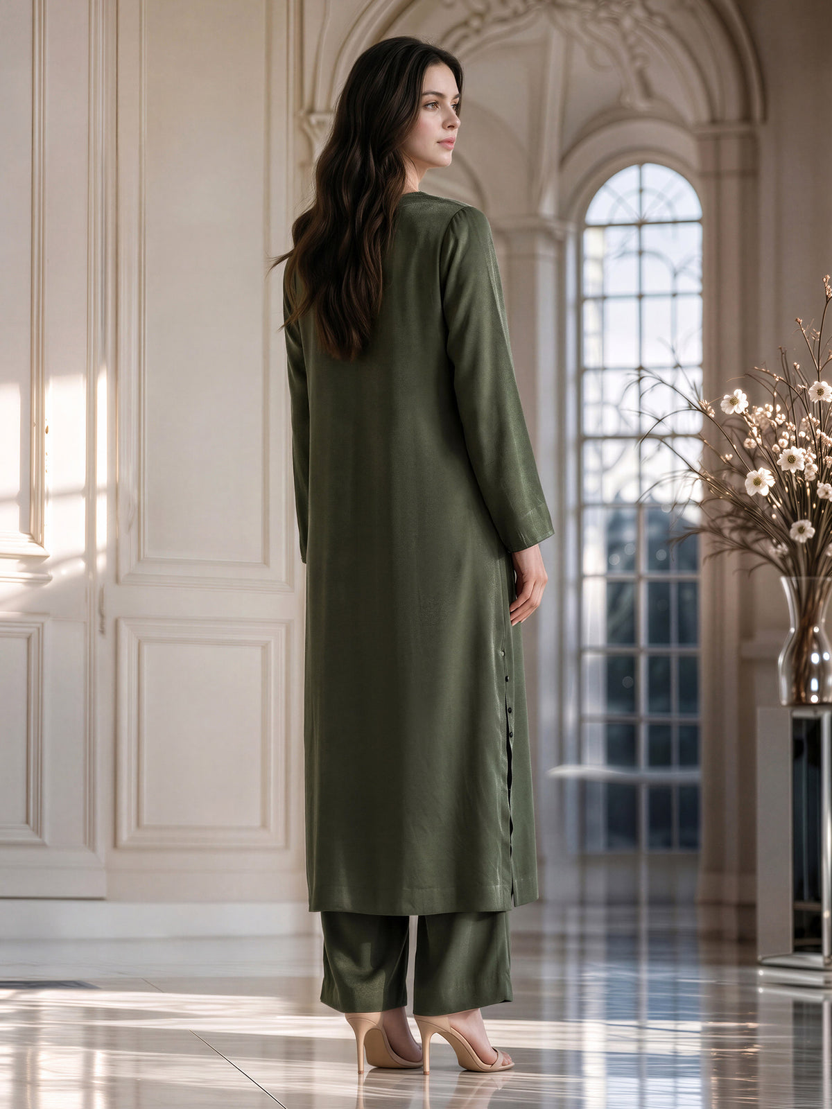 2 Piece Silk Texture Suit (Pret)