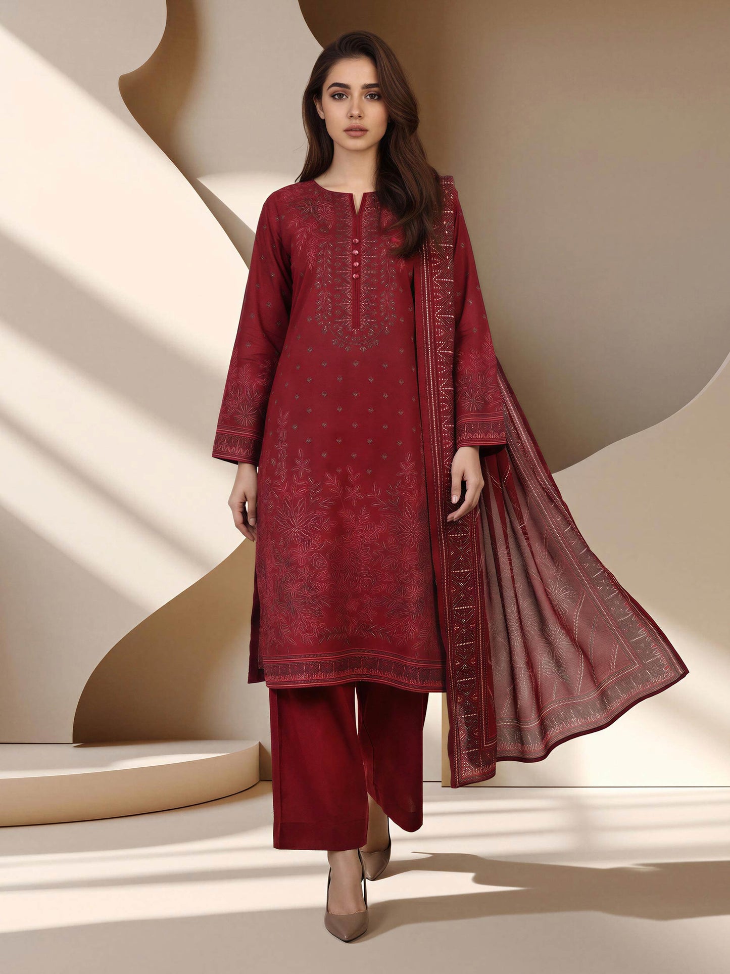 3 Piece Lawn Suit (Pret)