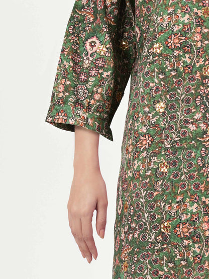 2 Piece Satin Suit- Embroidered (Pret)