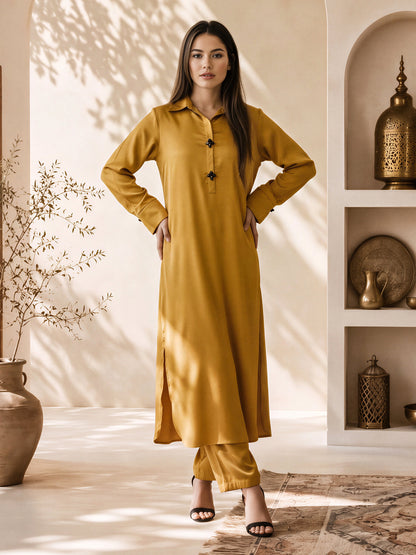 2 Piece Silk Suit- Embellished (Pret)