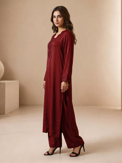 2 Piece Silk Suit- Embroidered (Pret)
