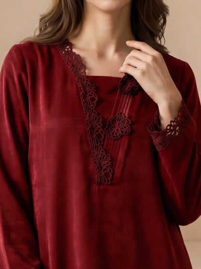 2 Piece Silk Suit- Embroidered (Pret)