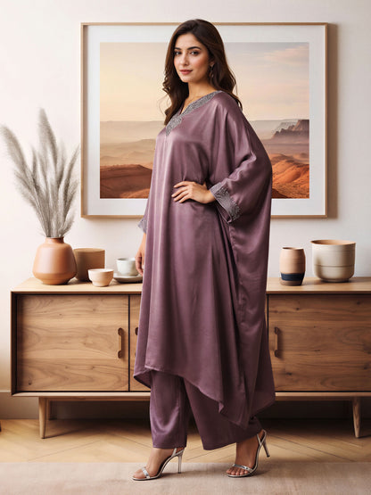 2 Piece Silk Suit- Embellished (Pret)