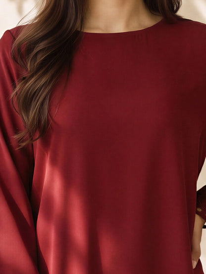 2 Piece Silk Drop Corner Suit- Embroidered (Pret)