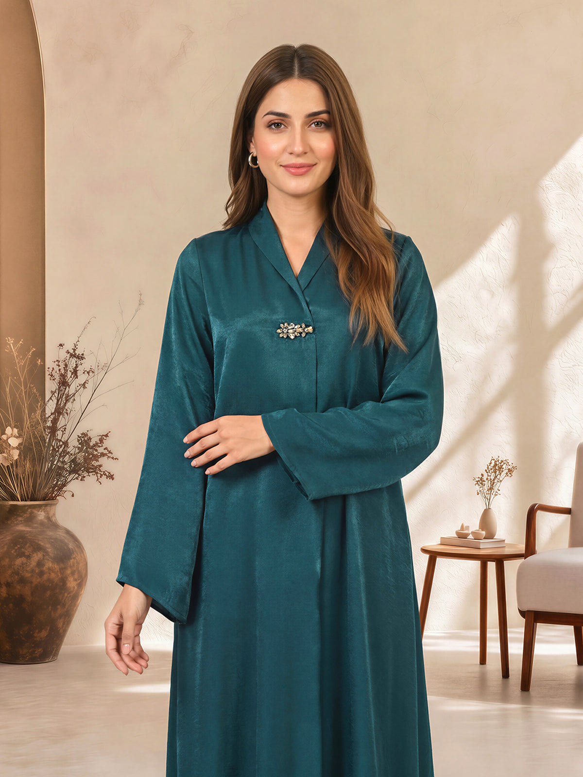 2 Piece Silk Suit- Embellished (Pret)