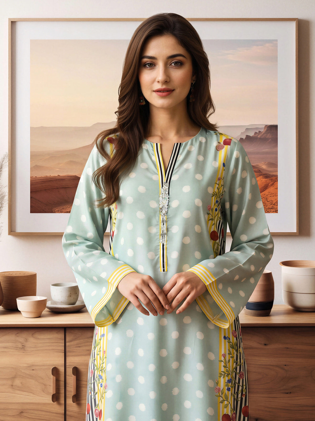 2 Piece Silk Suit- Embellished (Pret)