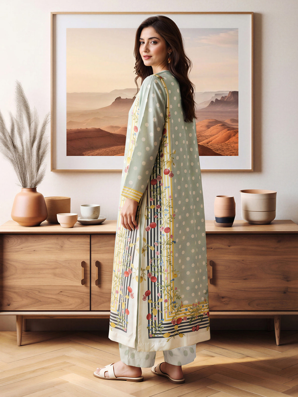 2 Piece Silk Suit- Embellished (Pret)