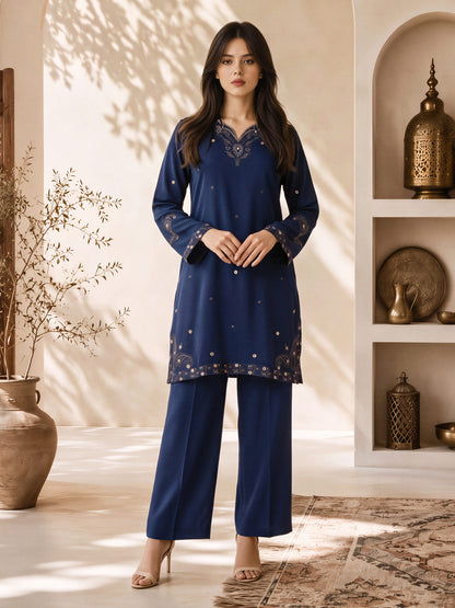 Grip Texture Co-ord Set- Embroidered