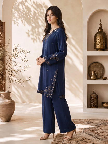 Grip Texture Co-ord Set- Embroidered