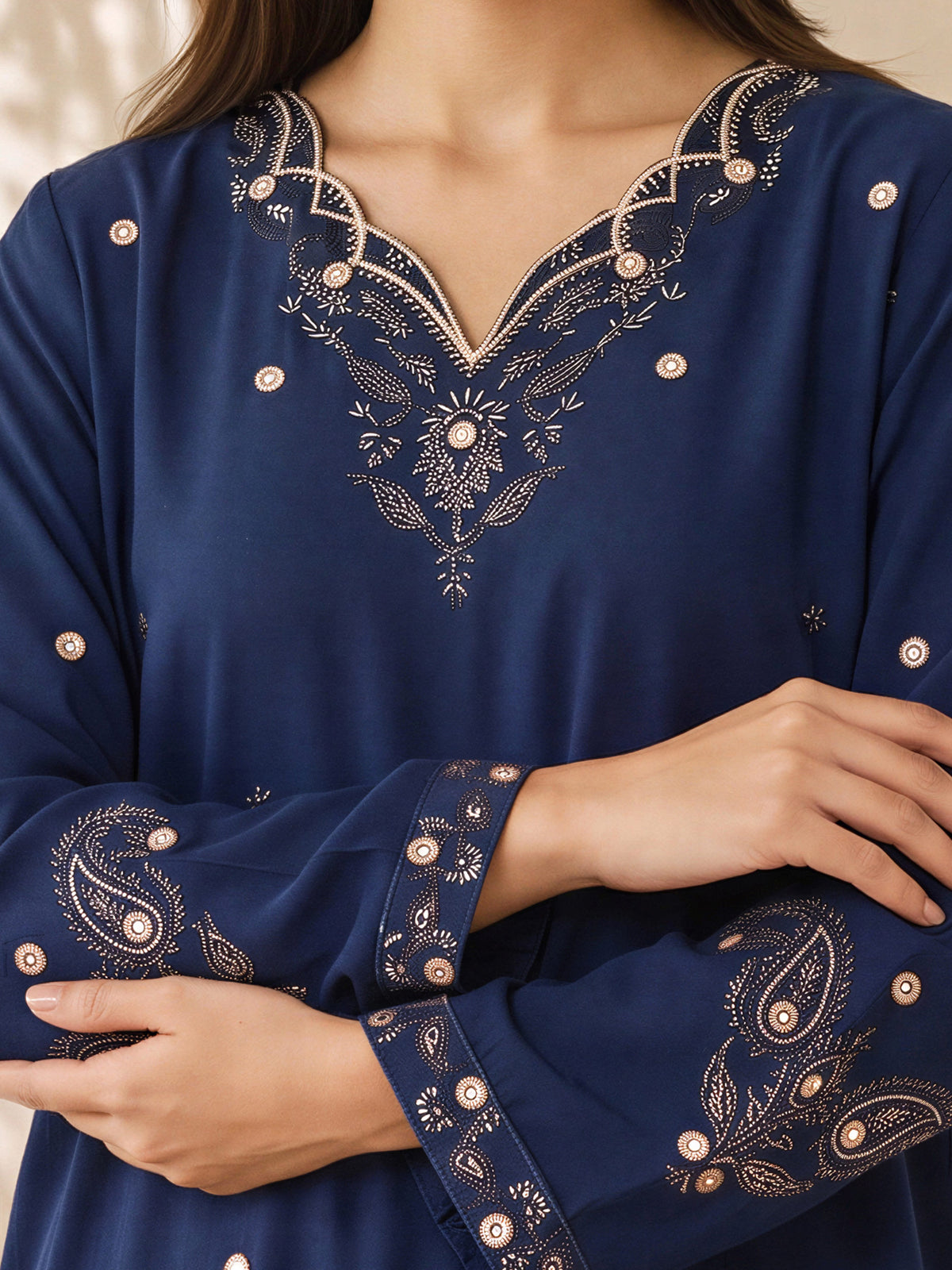 Grip Texture Co-ord Set- Embroidered