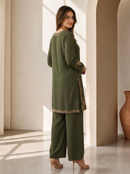 Grip Texture Co-ord Set- Embroidered