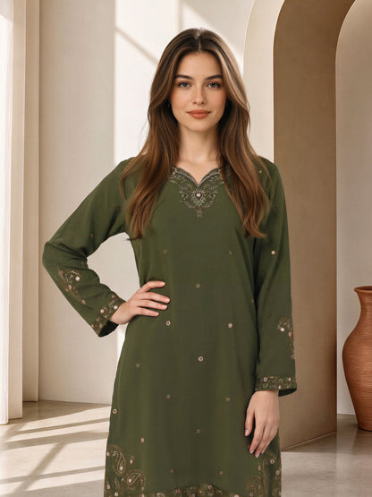 Grip Texture Co-ord Set- Embroidered