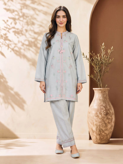 Yarn Dyed Co-ord Set- Embroidered