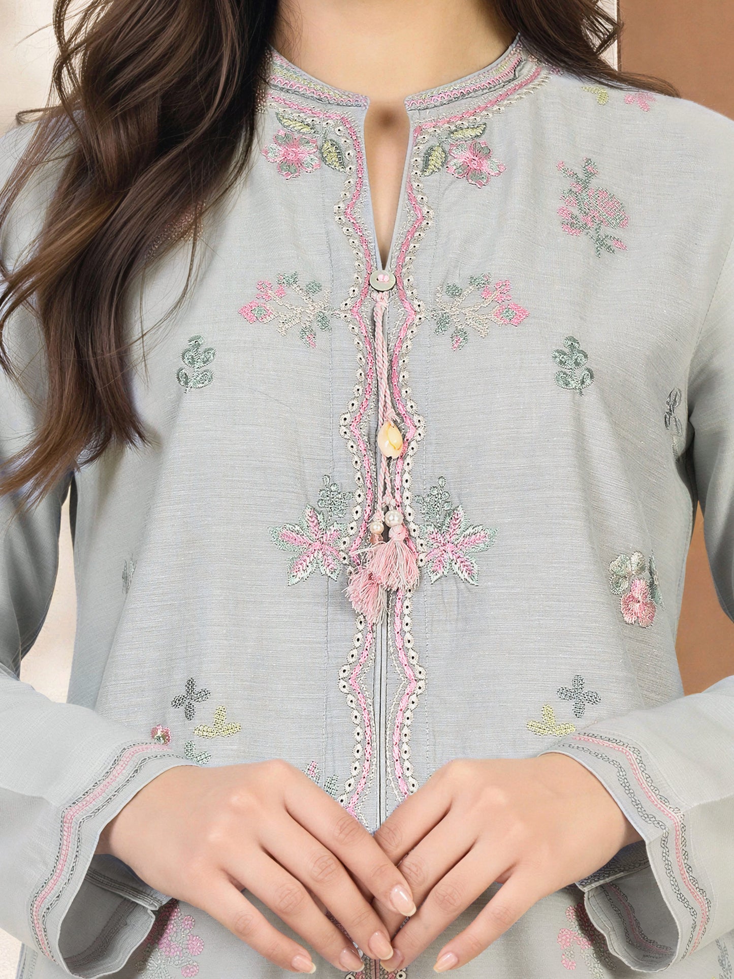 Yarn Dyed Co-ord Set- Embroidered
