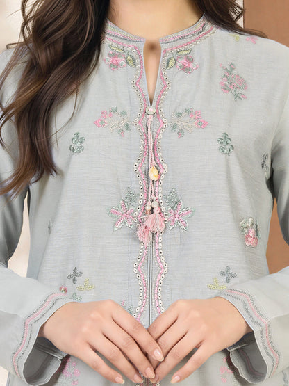 Yarn Dyed Co-ord Set- Embroidered