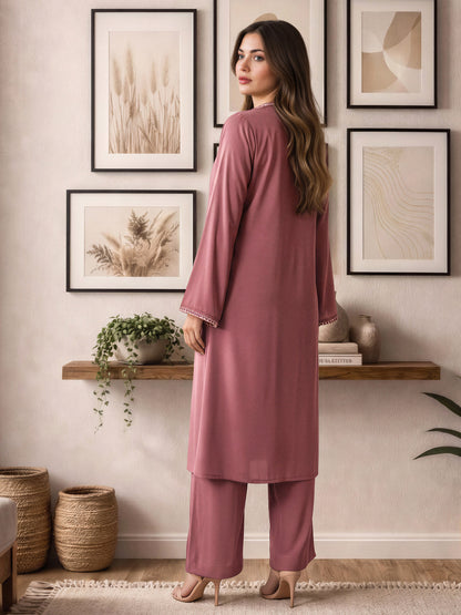 2 Piece Silk Suit- Embroidered (Pret)