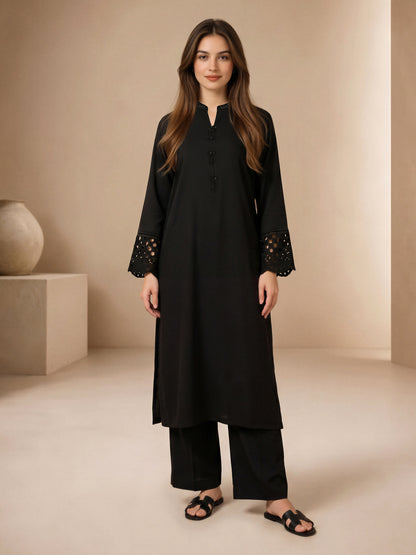 2 Piece Silk Suit- Embroidered (Pret)