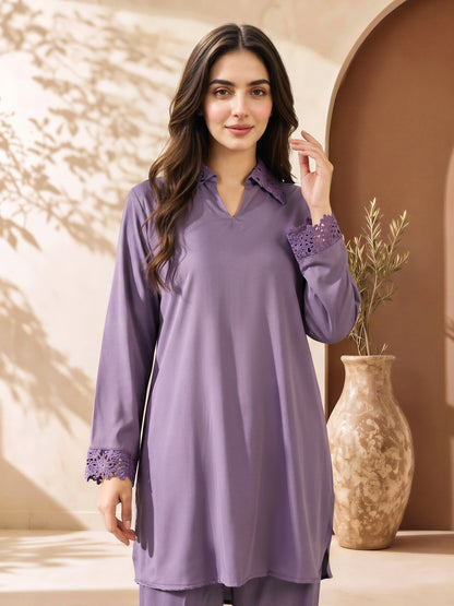 Silk Co-ord Set- Embroidered