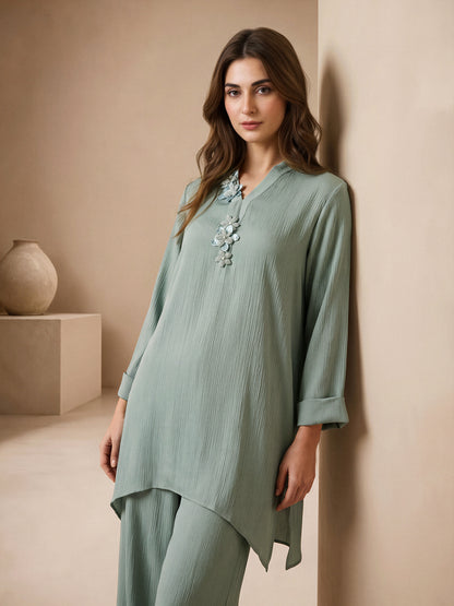 Silk Co-ord Set- Embellished